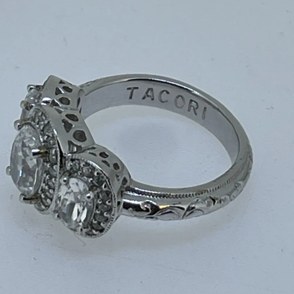 Host Pick Tacori Estate Absolute Trilogy Sterling Sulver Ring - Picture 6 of 7